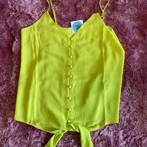 Lime Green button down blouse